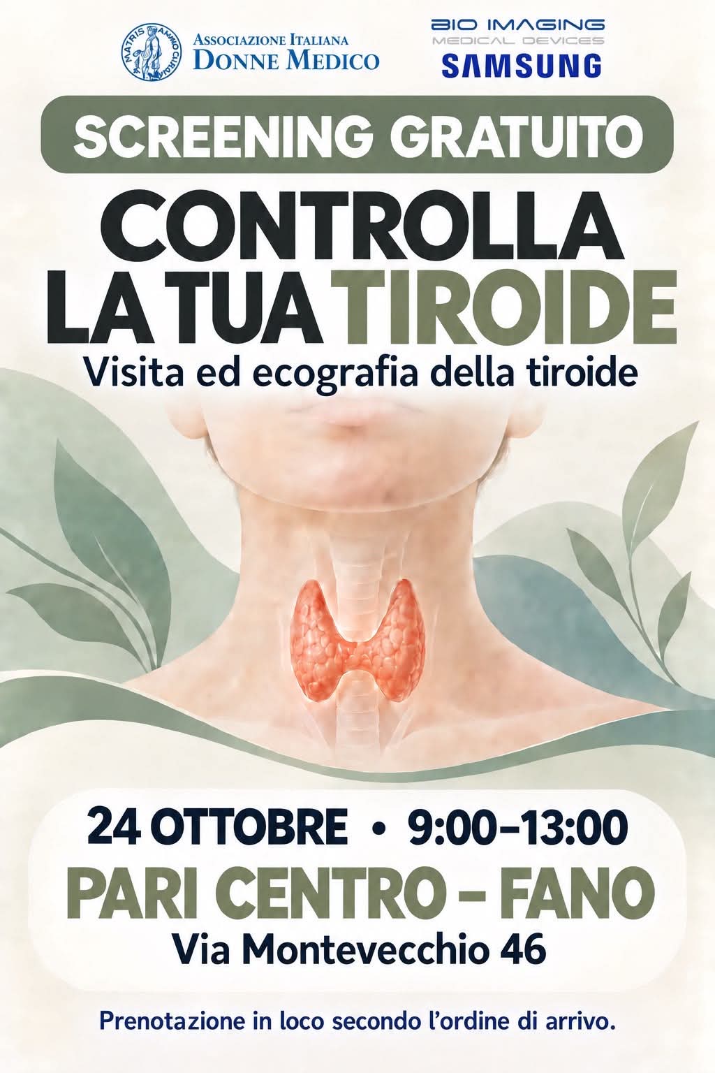 Screening gratuito: controlla la tua tiroide